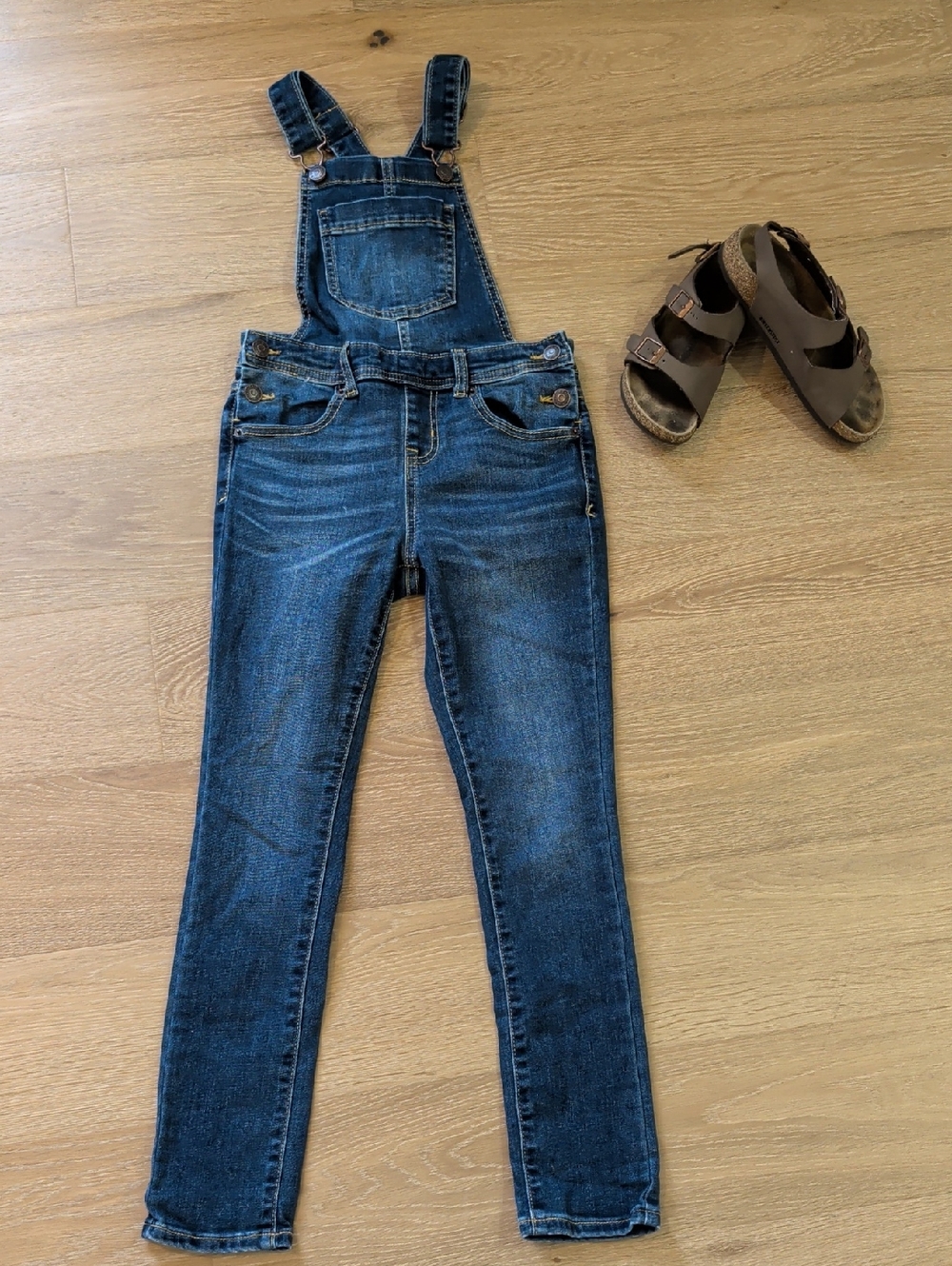 NWOT Cat & Jack Dark Blue Denim Girls' Overalls